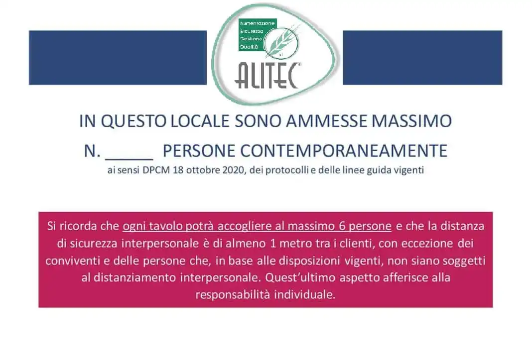cartello capienza locali