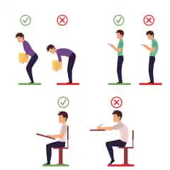 posture incongrue rischio disergonomico