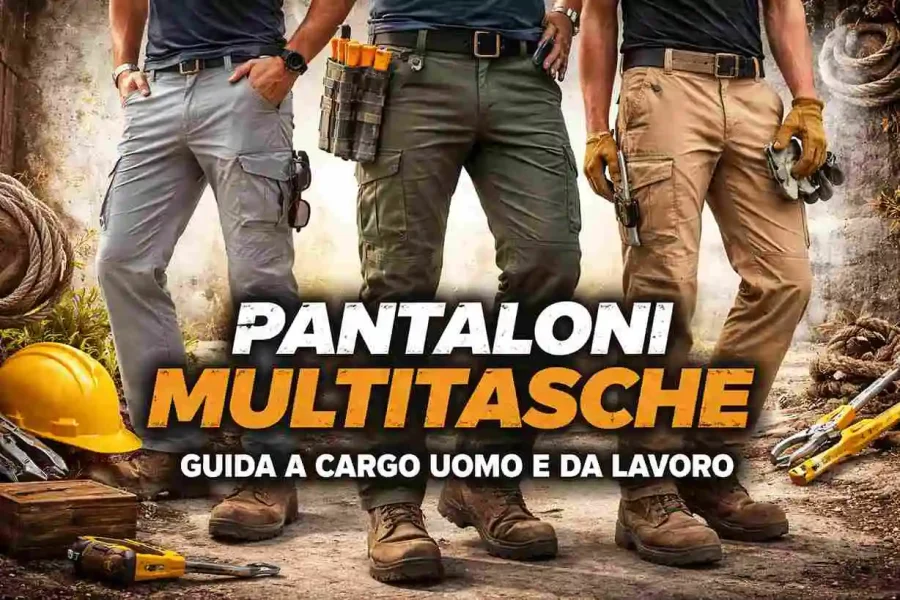 Pantaloni multitasche estivi leggeri da lavoro cargo uomo
